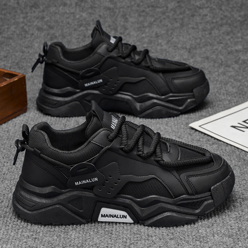 Breathable men's sports shoes, road running shoes, suitable for all seasons, outdoor hiking men's shoes. Thick-soled shoes, dail
