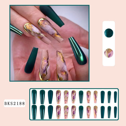 Wholesale Price Press On Nails Ballerina Medium Coffin False Nails French Tip Nails Manicure Stick On Nails Acrylic Fake Nails
