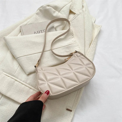 New Solid Color Casual Women's Handbags Shoulder Bag with Niche Retro Design Fashionable and Trendy Leather Crossbody Bags