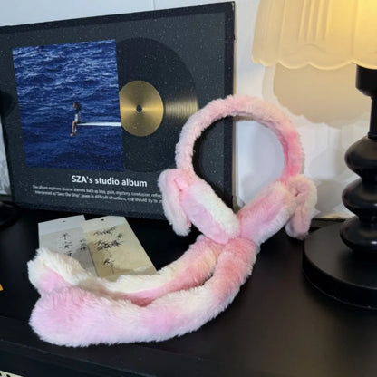 Creative Rabbit Ear Muffs Soft Moving Jumping Ears Winter Warm Earmuffs Ear Warmer for Women Girls