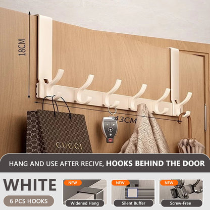 Door Behind Hooks Storage Wall Hanging Bag Clothes  Hook Punch-free Hanger Bedroom Organizer Bathroom Kitchen Accessory