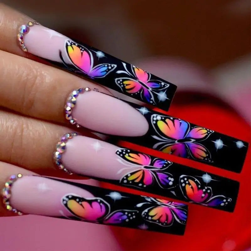 Wholesale Price Press On Nails Ballerina Medium Coffin False Nails French Tip Nails Manicure Stick On Nails Acrylic Fake Nails