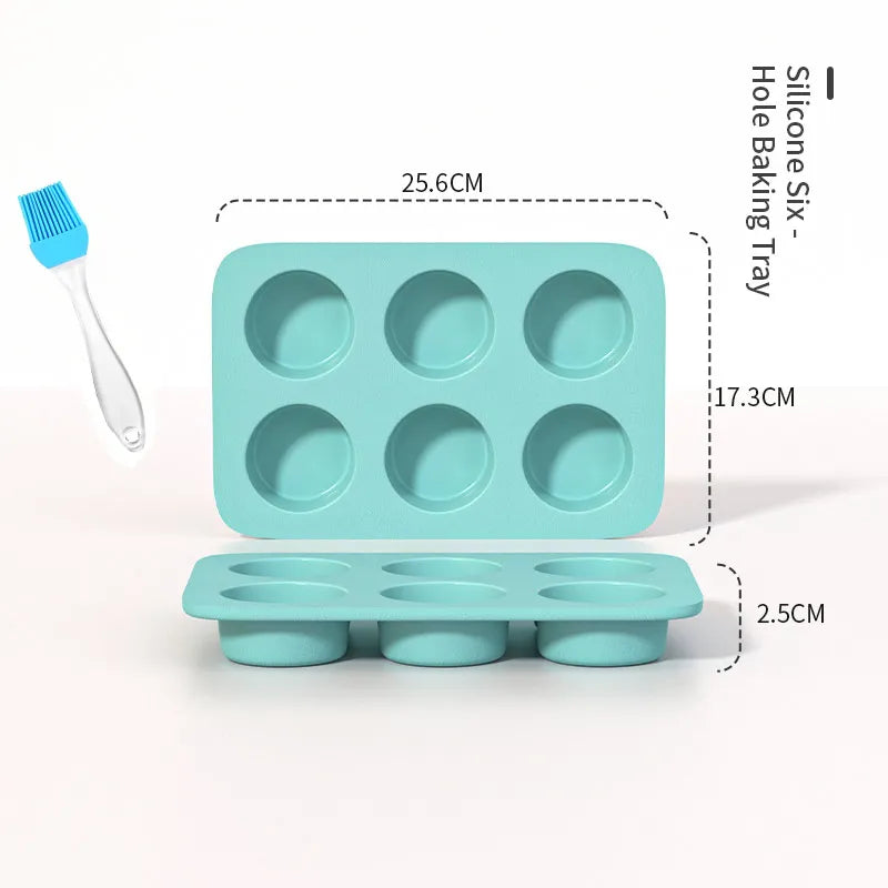 Baking Pans Set Silicone Bakeware Molds for Baking,Bread Donut Pan Cake Kitchen Fluted Tube Pan Cupcake Moulds with free Brush