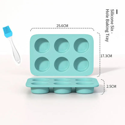 Baking Pans Set Silicone Bakeware Molds for Baking,Bread Donut Pan Cake Kitchen Fluted Tube Pan Cupcake Moulds with free Brush