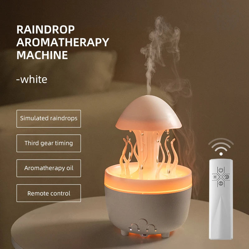 Rotating Raindrop Essential Oil Diffuser, 7-Color Changing Night Light Home Ultrasonic Cool Mist Humidifier with Remote Control