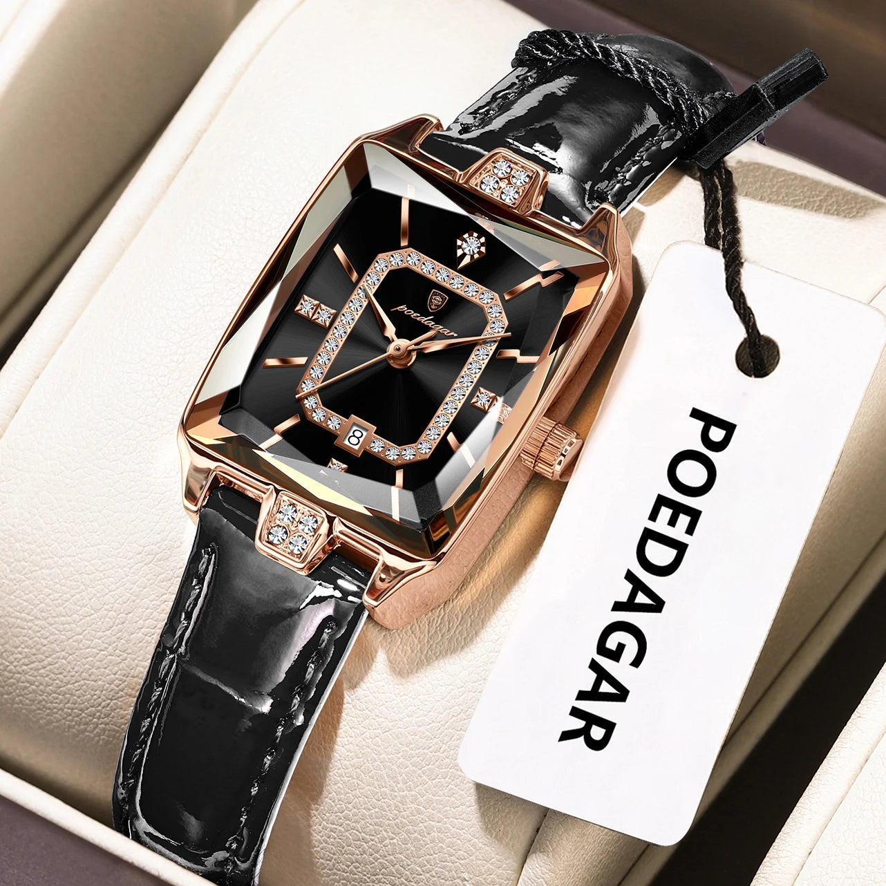 POEDAGAR Original Luxury Women Wristwatch Waterproof Leather Date Woman Watch Elegant High Quality Quartz Women's Watches Reloj