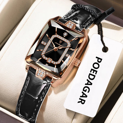 POEDAGAR Original Luxury Women Wristwatch Waterproof Leather Date Woman Watch Elegant High Quality Quartz Women's Watches Reloj
