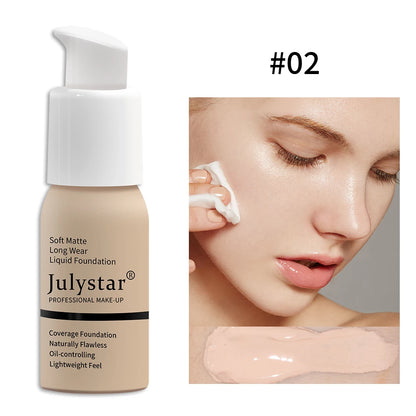 10-Color Oil-Control Foundation Cream Long-Lasting Makeup Base Concealer Non-Caking Beauty Skincare Cosmetics