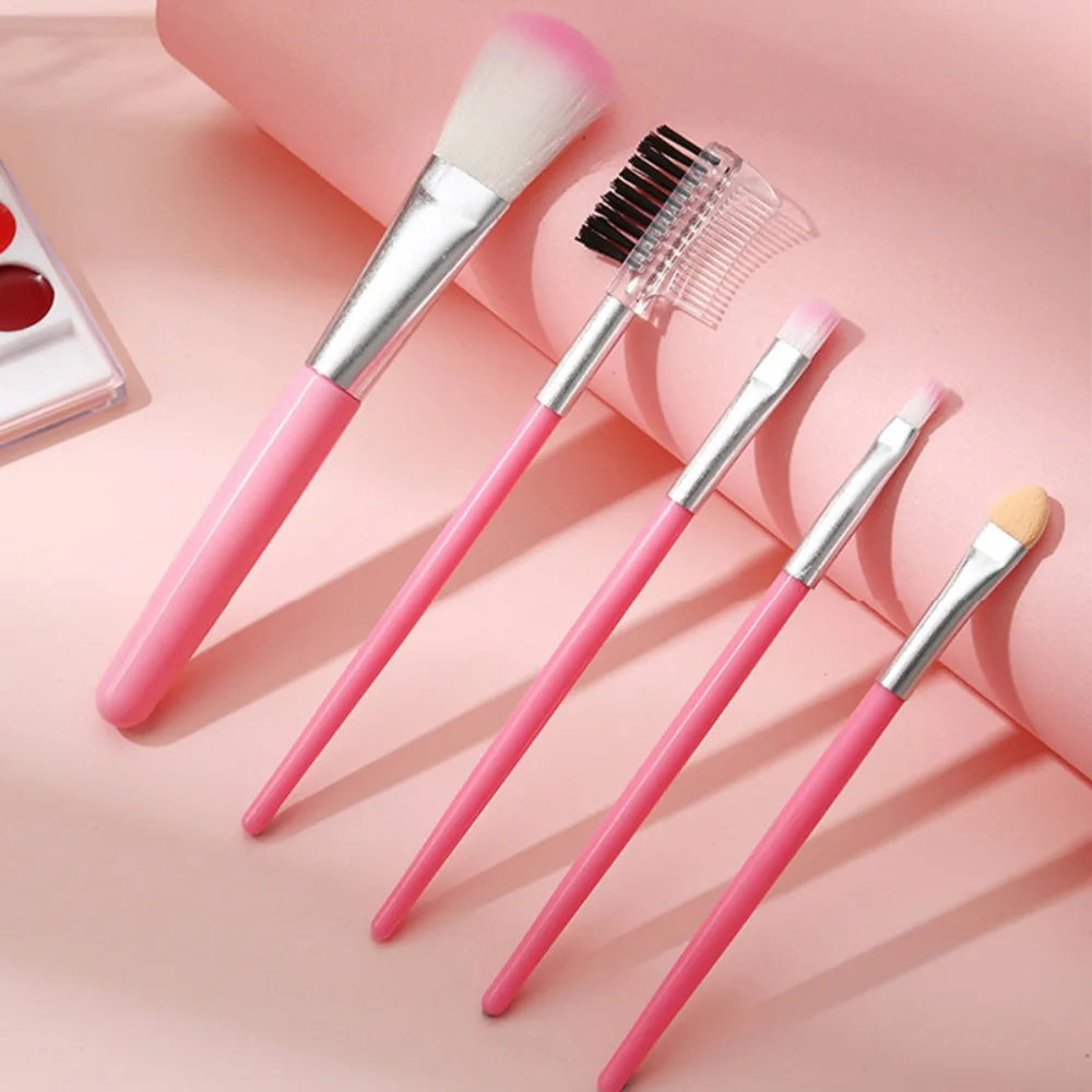 5Pcs Makeup Brushes Sets Portable Mini Cosmetic Brushes Kit Professional Eyeshadow Blush Loose Powder Brushes Beauty Tools