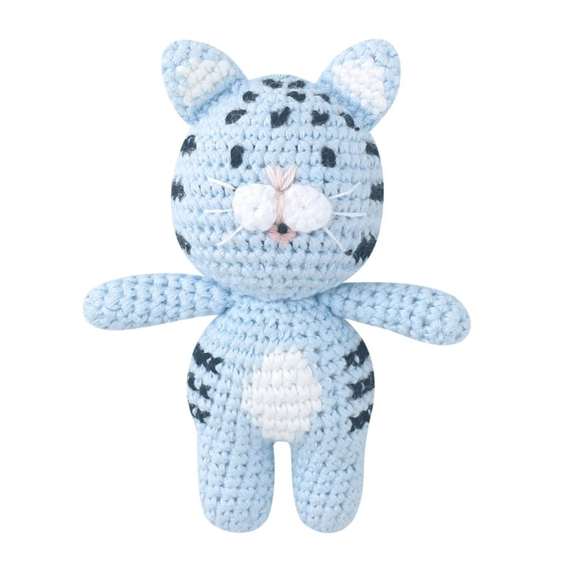 Cotton Crochet Baby Stuffed Rabbit Toy kawaii Handmade Bunny Plush Toys Newborn Handhold Sleeping Doll Kid Early Educational Toy