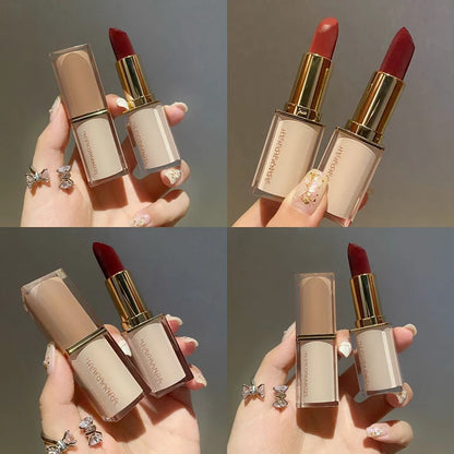 HERORANGE 1Pc Matte Lipstick Waterproof Velvet Nude Sexy Red Long Lasting Non-Stick Dry Lip Stain Makeup