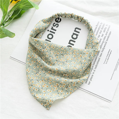 Bohemia Women Hair Band Scarf Floral Print Paisley Bandanas Headwear Vintage Triangle Head Scarf Hair Tie Hair Accessories