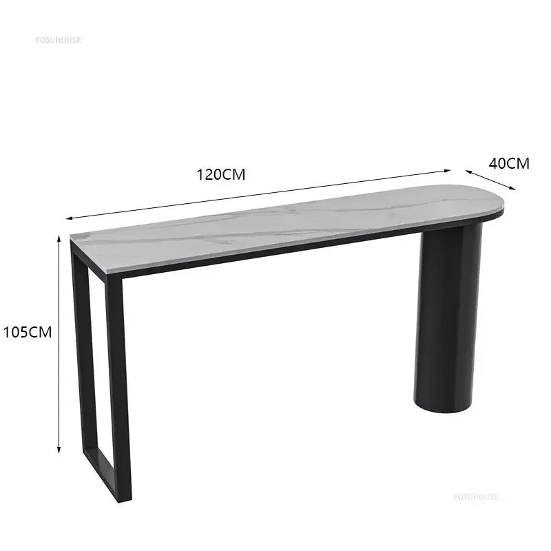 Nordic Modern High Bar Tables Household Slate Bar Table Kitchen Furniture Living Room Simple Integrated Island Dining Table v