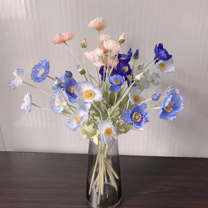 Artificial Poppy Flowers Bouquet Silk Fake Flowers For Home Garden Decor Marriage Party Wedding Decoration DIY Vase Accessories