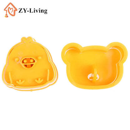 3Pcs/Set Cute Bear Sandwich Mold Bread Cake Biscuit Embossing Device Crust Cookie Cutter Baking Pastry Tools