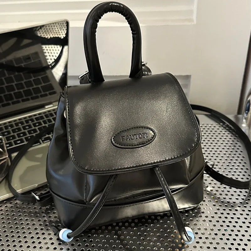 Retro college style backpack bag simple and fashionable color matching Korean autumn and winter new Korean contrasting color bac