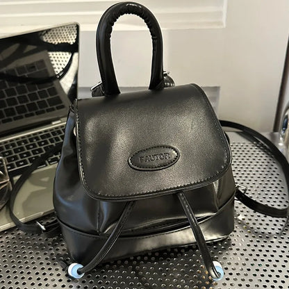 Retro college style backpack bag simple and fashionable color matching Korean autumn and winter new Korean contrasting color bac