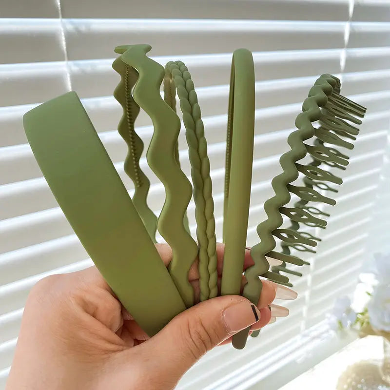 5/9pc Anti slip Toothed Hair Band Set Women's Men's Simple Frame Head Shampoo bangs Broken Hair Pressing Bracket Scrub Ornament