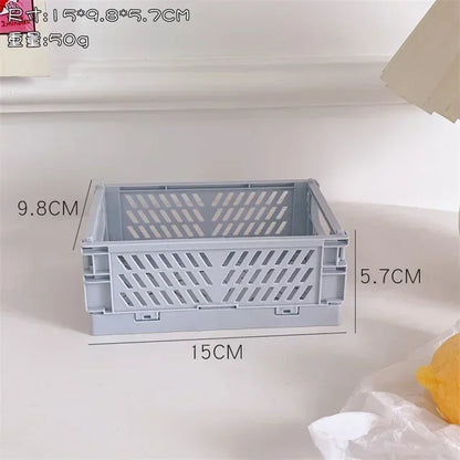 6 Color Foldable Storage Baskets Student Desktop Holder Tape Stationery Cosmetic Storage Box Home Office Organizer Container