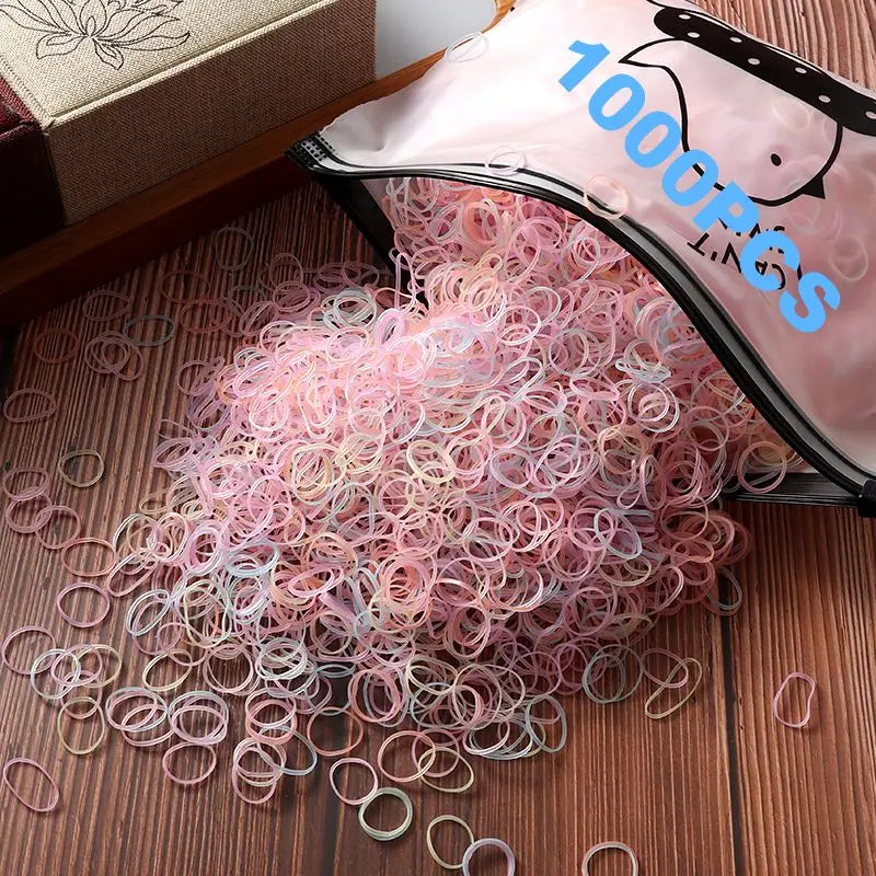 100pcs New Cute Girl Hair Bands Candy Color Elastic Rubber Band Hair Band Child Baby Headband Scrunchie Hair Tie Accessories
