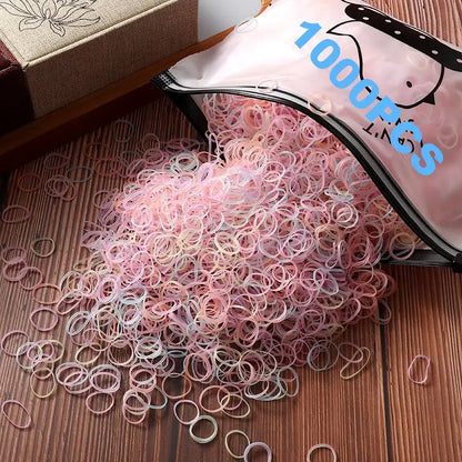 100pcs New Cute Girl Hair Bands Candy Color Elastic Rubber Band Hair Band Child Baby Headband Scrunchie Hair Tie Accessories