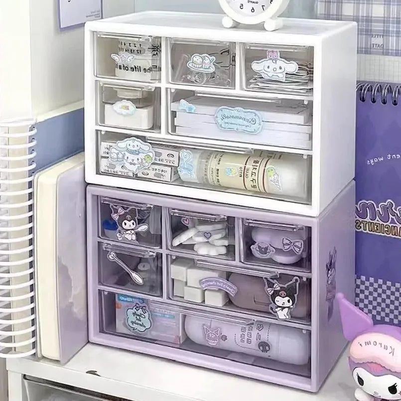 9 Grids Desktop Compartment Box Storage Box Jewelry Cosmetic Box Drawer Desk Organizer Earrings Makeup Transparent Container