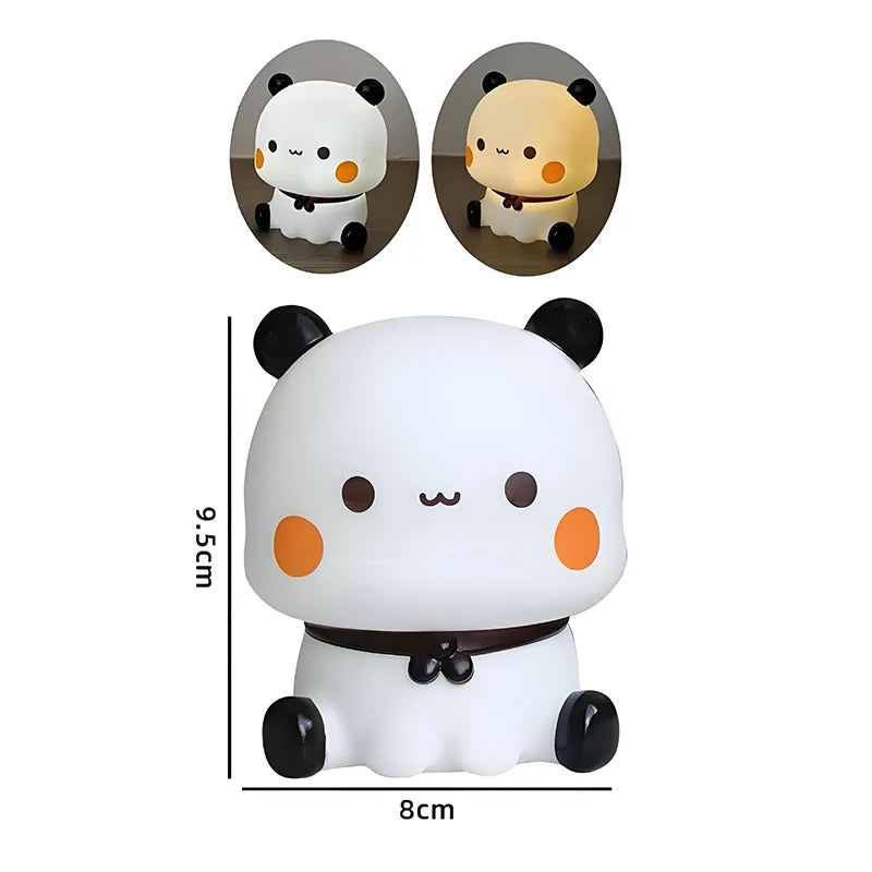 Kawaii Bear Panda Bubu And Dudu Led Night Light Lamp Cute Cartoon Nightlight Animal Bedroom Decorative Living Room Dolls Gifts
