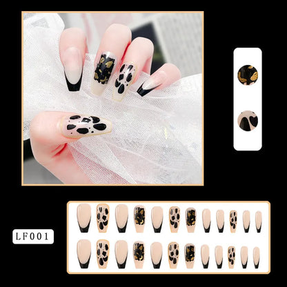 Luxury Designed Reusable Pink Nude False Nails Short Custom Acrylic Press On Nails Artificial Nails With Glue For Woman And Girl