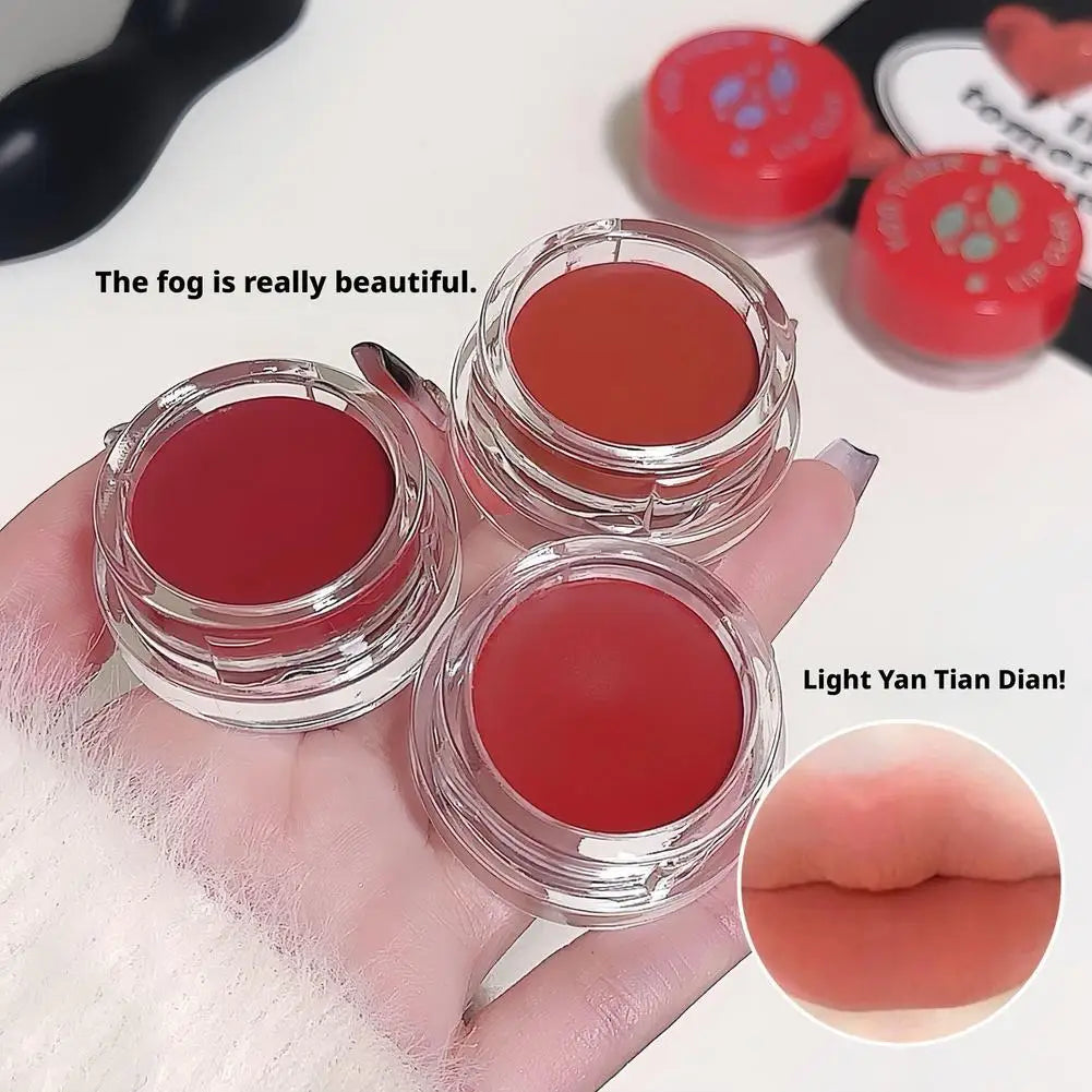 Lip Mud Lip Gloss - Jelly Jar Lip Mud Lip Gloss Long-lasting Matte Mist, Waterproof Non-Stick Cup, Women's Lipstic Makeup Tool