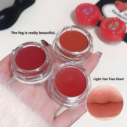 Lip Mud Lip Gloss - Jelly Jar Lip Mud Lip Gloss Long-lasting Matte Mist, Waterproof Non-Stick Cup, Women's Lipstic Makeup Tool