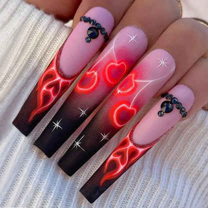 Luxury Designed Reusable Pink Nude False Nails Short Custom Acrylic Press On Nails Artificial Nails With Glue For Woman And Girl