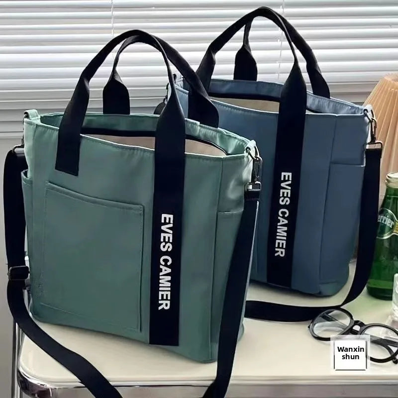 New Design Waterproof Canvas Tote Bag Stylish Shoulder Crossbody Handbag Lunch Box Bag Large Oxford Cloth Unisex Spring Fashion