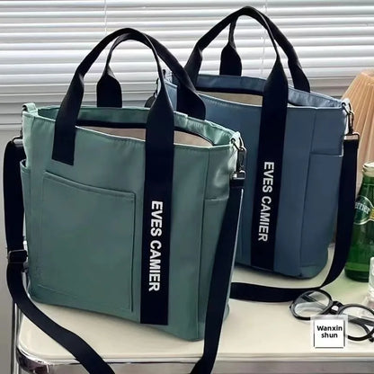 New Design Waterproof Canvas Tote Bag Stylish Shoulder Crossbody Handbag Lunch Box Bag Large Oxford Cloth Unisex Spring Fashion