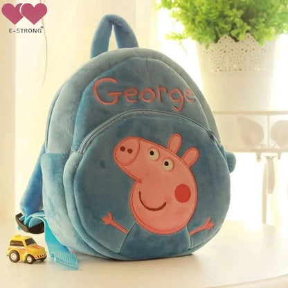Peppa Pig Qriginal Kawaii Plush Schoolbag Toys Cute Cartoon George Kindergarte Anime Schoolbag Kids Birthday Gifts