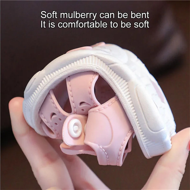 Inner Length 10.5-12cm Toddler Girl Summer Bowknot Sandals Pvc Anti-Slip Soft Sole Crib Prewalker Sandals For Kids Girls