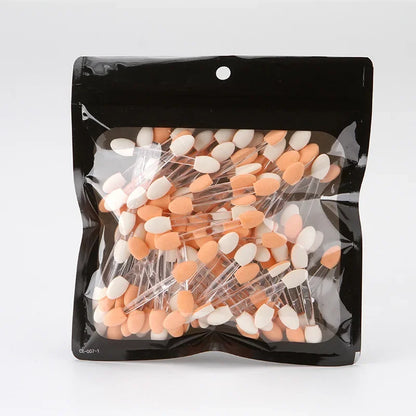 10/100Pcs Small Portable Eyeshadow Applicators In Bulk Double Sponge Eye Shadow Brush Makeup Tools Double-headed Eyeshadow Brush