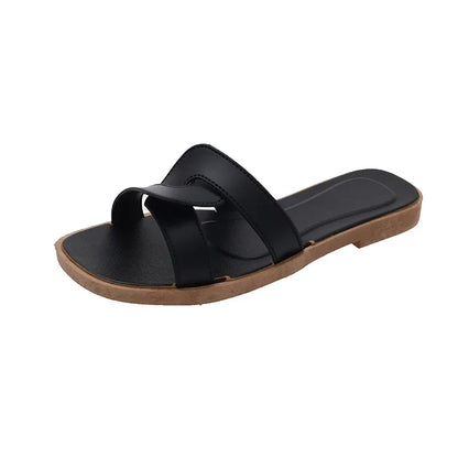 New Summer Women's Slippers Outer Wear Korean Style Ins Web Red Shrimp Skin Fashionable Sandals Quick Selling Amazon Wholesale