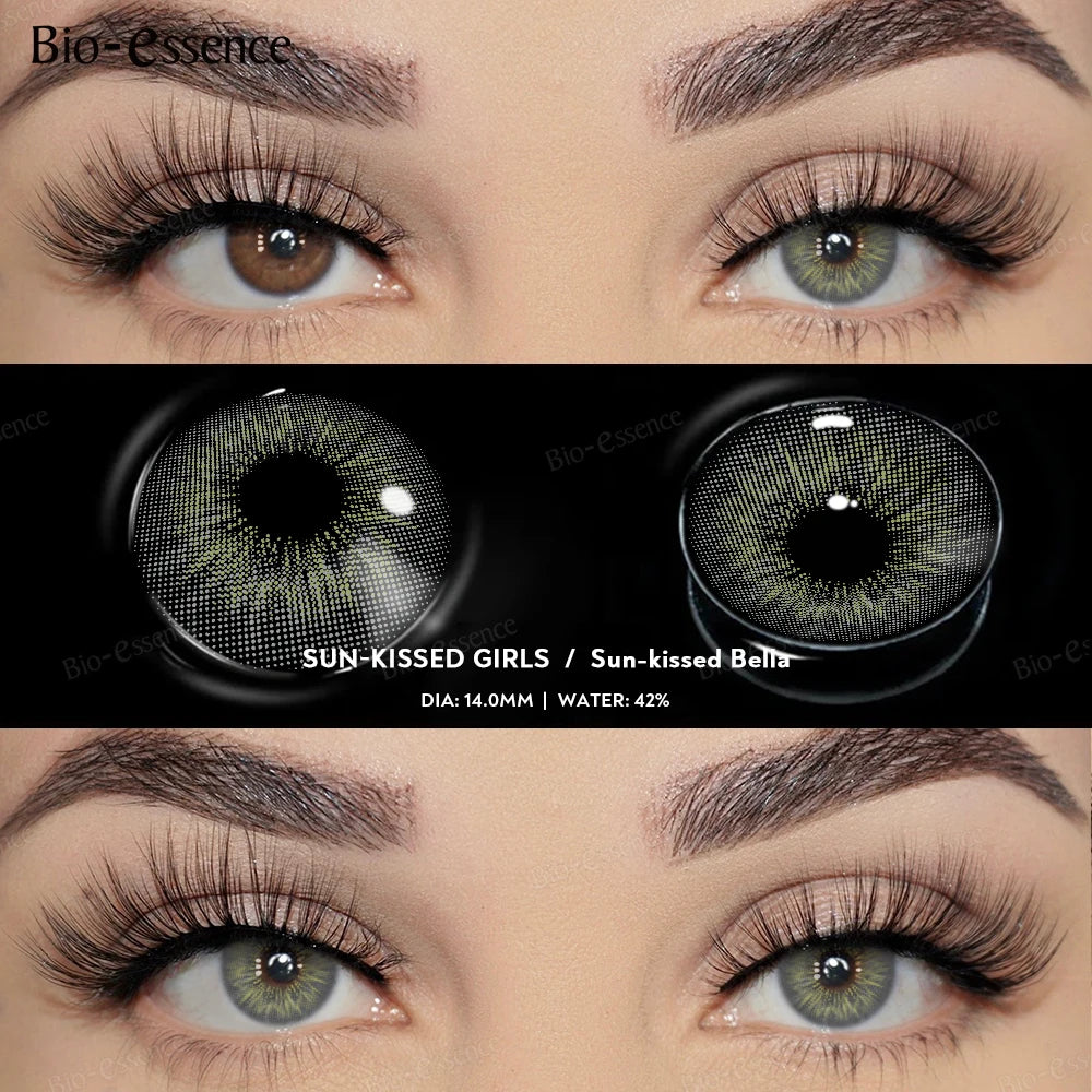 Bio-essense Contact Lenses for Eyes Natural Beauty Pupils  Eyes Lenses Korean Brown Contacts 2PCS 1Year Fashion Green Pupilentes