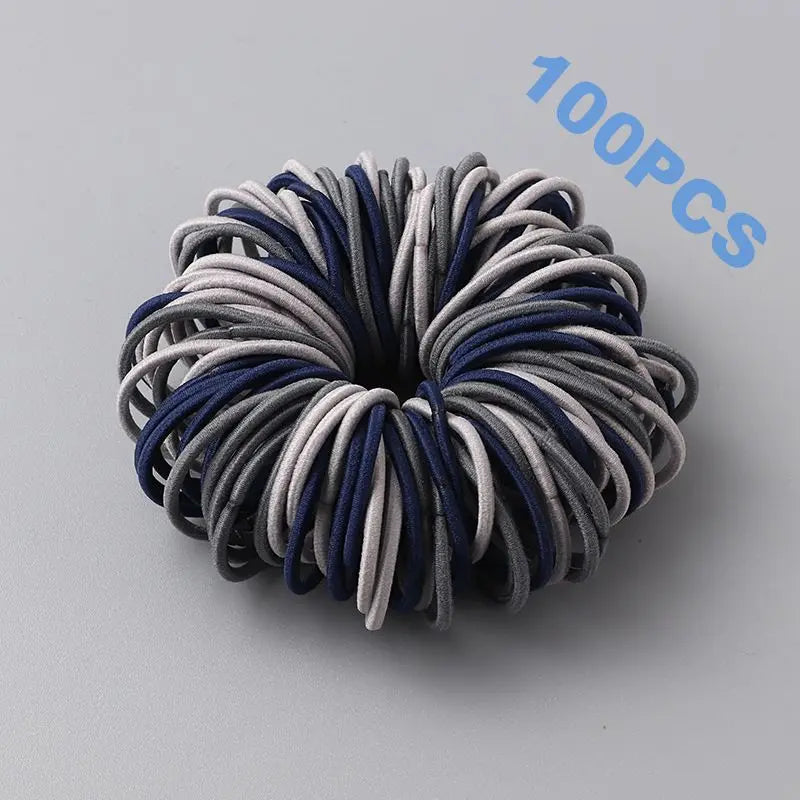 100pcs New Cute Girl Hair Bands Candy Color Elastic Rubber Band Hair Band Child Baby Headband Scrunchie Hair Tie Accessories