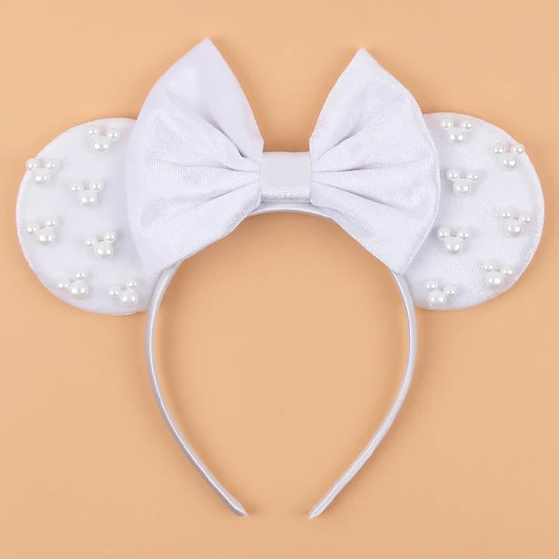 New Trendy Mouse Ears Headband Mickey 3.3"Velvet For Girls Soft Bow Hairband Halloween Festival Party Trip DIY Hair Accessories