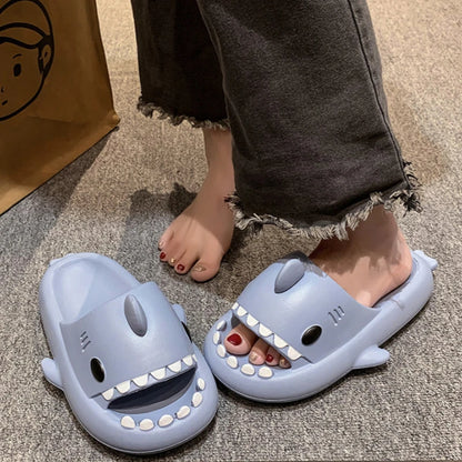 New Shark Slippers for Women Men Shoes Shark Flip Flops Beach Slides Female Home Slipper Bathroom Non-Slip Thick Sandals Couples