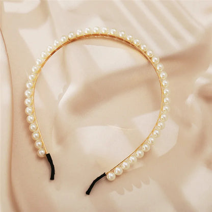 VAGZEB Fashion Full Pearl Hairbands Elastic Flower Women Hair Hoop Bands Headband Bezel Girls Hair Accessories Headdress