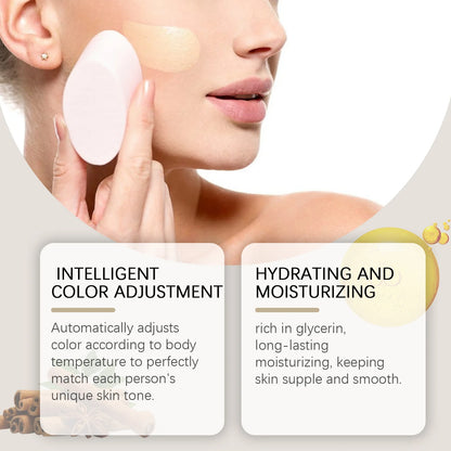 West Month Color Changing Face Foundation Matte Finish Moisturizing High Coverage Makeup Base Long-Lasting Waterproof Foundation