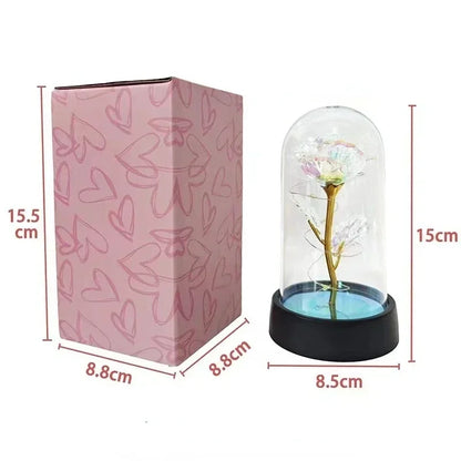 1pc Hot LED Enchanted Galaxy Rose Eternal Beauty Rose With Fairy Lights in Dome for Valentine's Day Wedding Party Mother's Day