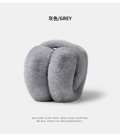 Fashion Portable Earmuffs Outdoor Cold Protection Women Men Faux Fur Ear-Muffs Foldable Soft Plush Earflaps Winter Accessories