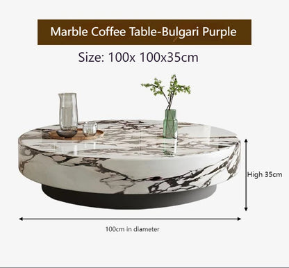 Italian Minimalist Round Marble Nesting Tables Set - Luxury  Coffee Tables for Small/Large Living Room, Space-Smart Centerpiece