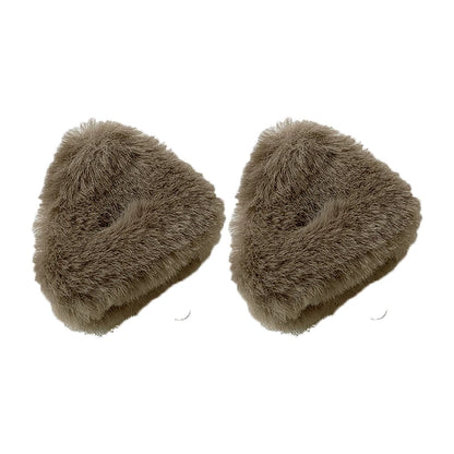 2Pcs Plush Cat Ears Shape Hair Clips Women Sweet Cute Beige Duck Beak Clip Hairpin Fashion Girls Headwear Hair Accessories