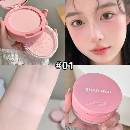 Matte Full Coverage Pressed Powder Loose Powder with Puff 24H Long Lasting Waterproof Oil Control Natural Setting Powder Makeup