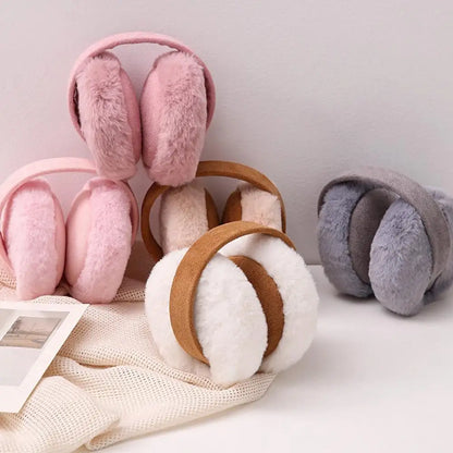 2024 Winter Women Earmuffs Folding Winter Warm Earmuffs Fashion Solid Color Earflap Outdoor Cold Plush Ear Warmer