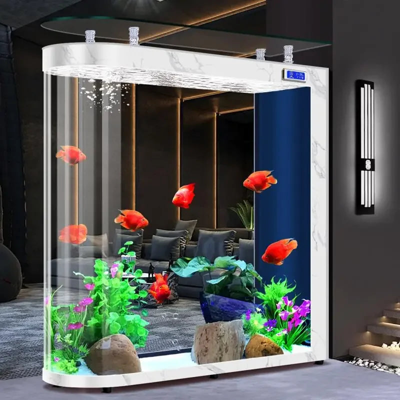 A139 Fish tank living room floor partition glass aquarium household medium and large screen self-circulation free water change